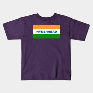 Hyderabad City in Indian Flag Colors Kids T-Shirt